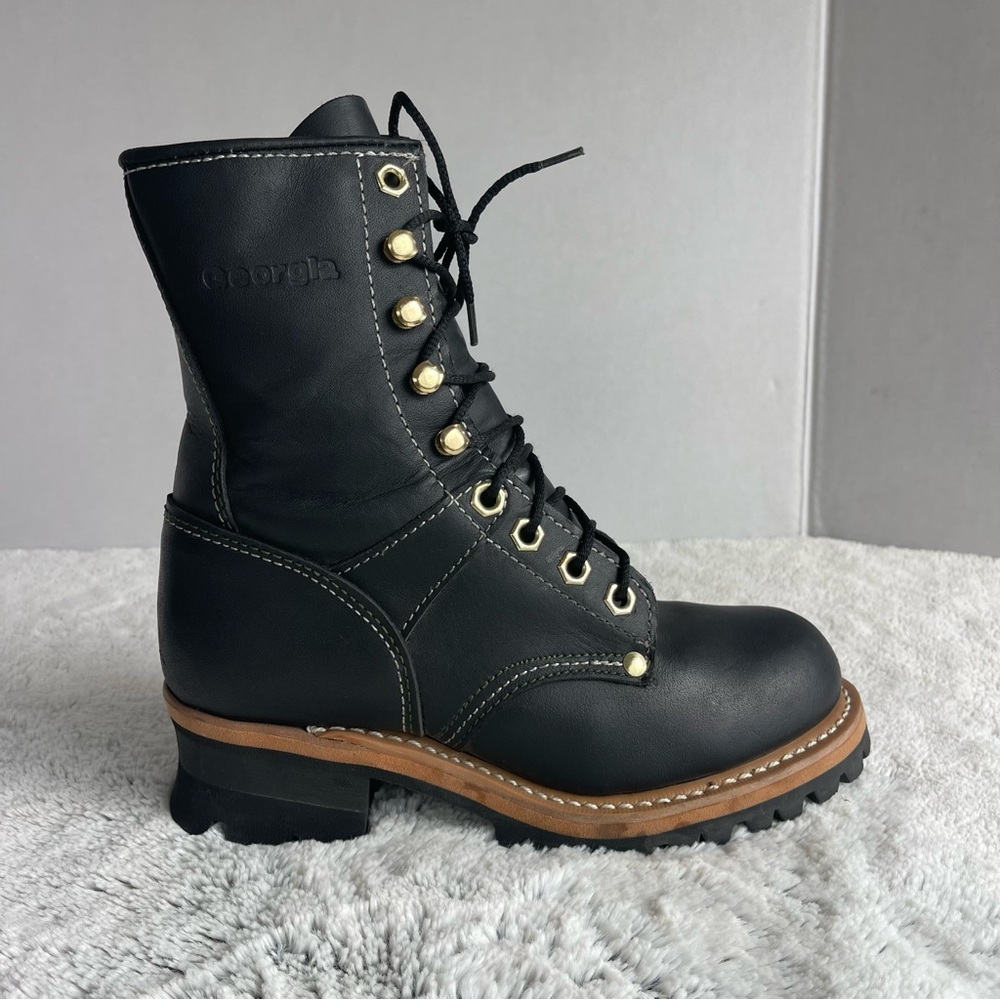Women's black Georgia logger boots Size 5 M